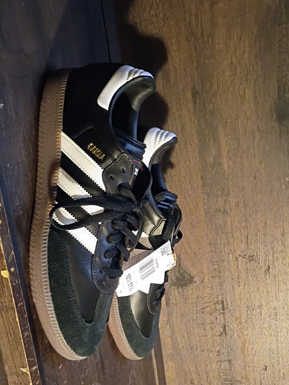 Men Samba Sneakers - Black/White with Gum Sole